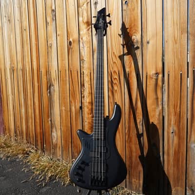 Schecter DIAMOND SERIES Stiletto-4 Stealth Pro- Satin Black Left Handed 4-String Electric Bass Guitar image 2