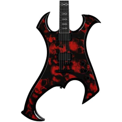 Wylde Audio Berzerker Raw Top Electric Guitar, Blood Skulls image 4