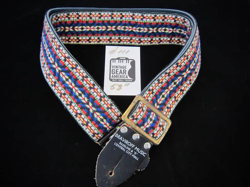 Vintage 1960s 1970s ACE Style Guitar Strap Woven Hippie Fabric Strap Beautiful Original Not Reissue image 1