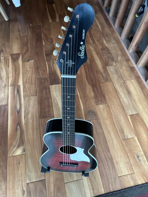 Vintage 1970 Harmony Stella H-933 Red Burst image 1