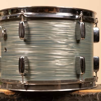 1960s Rogers 9x13 Sky Blue Ripple Pearl Tom image 3