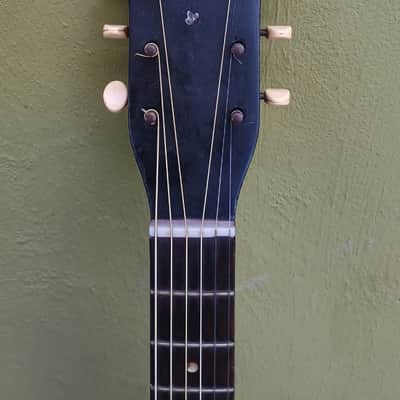 Vintage Harmony? acoustic Hollow arched top body guitar with F holes image 5