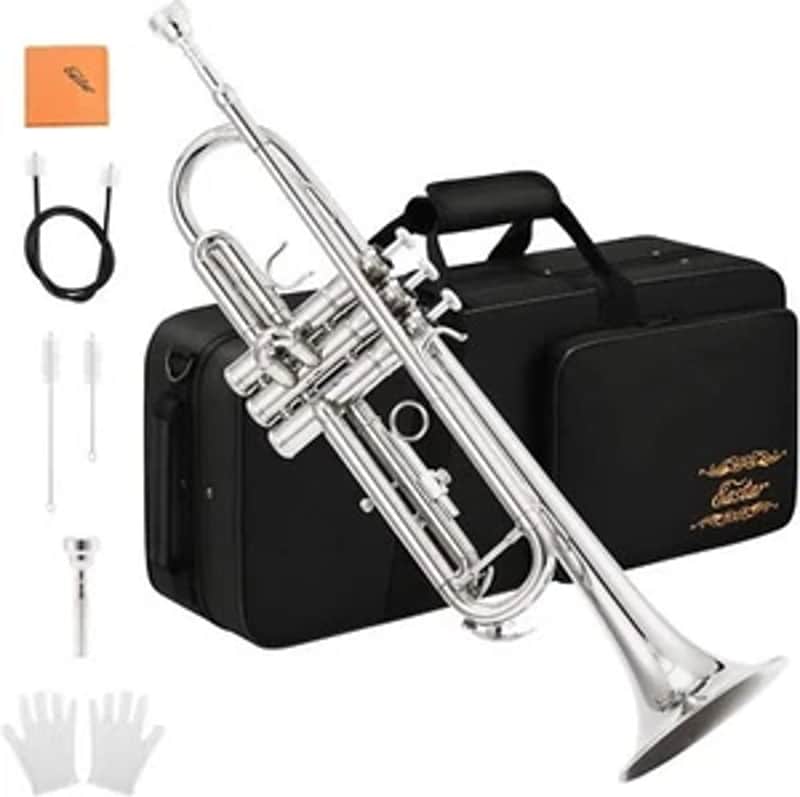 New Eastar Bb TRUMPET STUDENT / INTERMEDIATE SCHOOL BAND CONCERT TRUMPET SILVER image 1