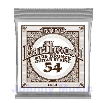 .054" Earthwood 80/20 Bronze Wound Over Brass-Plated High-Carbon Steel Hex-Core Acoustic Guitar Single String image 1