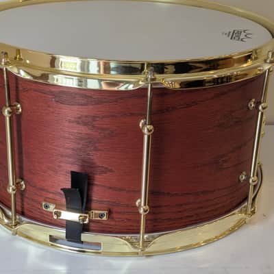 Savior Custom Drums 14x8" Oak/Maple snare drum - Burnt Orange/Red image 5