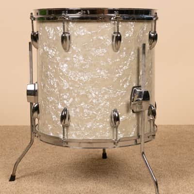 Vintage Ludwig 14x14 White Marine Pearl Floor Tom image 3