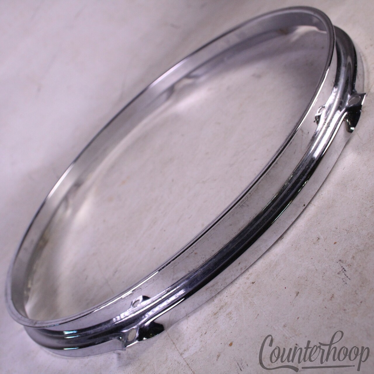 Premier 13" Tom Drum Batter/Resonant Rim/Hoop Olympic UK Vintage 60s-70s Chrome — main photograph