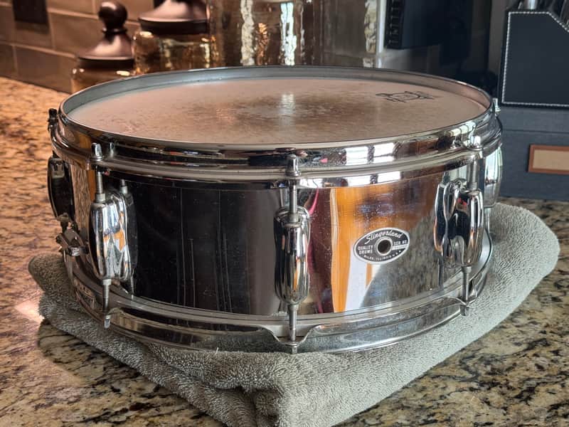 Slingerland No. 141 Festival Model 5x14" 8-Lug Chrome Over Steel Snare Drum with Rapid Strainer 1973 - 1979 - Chrome image 1