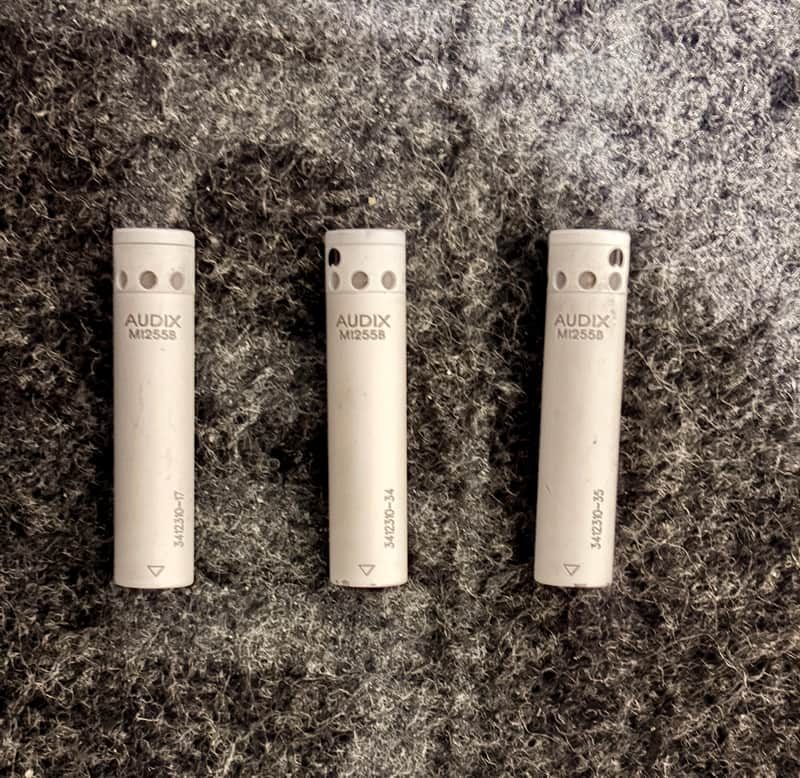 Set of 3 fully functional used M1255B Miniature Cardioid Condenser Microphones w 25ft RFI shielded mini XLR to XLR image 1