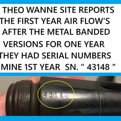 RARE SERIAL NUMBER ONLY ON 1ST YEAR SELMER AIR FLOW ( UNIQUE )SCROLL ALTO SAXOPHONE HARD RUBBER MOUTHPIECE LARGE CHAMBER B STAR FREE SHIP ORG. FACE EXCELLENT image 2