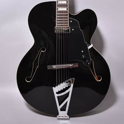 D'Angelico Premier EXL-1 Hollowbody Archtop Electric Guitar Black Finish image 1