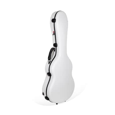 Crossrock Poly Carbon Case fits 4/4 Classical Guitars, Anti-scratch Flight Case in White image 8