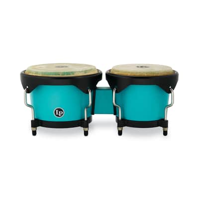 Latin Percussion 6 1/4-Inch and 7 1/4-Inch Bongos with Carrying Bag and Tuning Wrench (Sea Foam) image 2