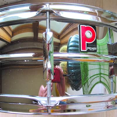 14" x 6.5" Premier 8-Lug Steel Beaded Shell Snare Drum - Vintage image 3