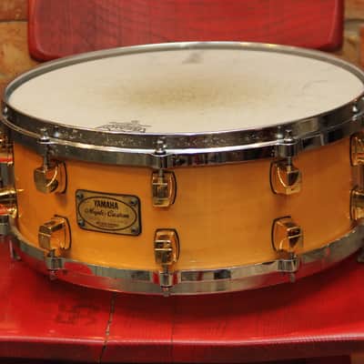 Yamaha Maple Custom 14x5.5 snare drum - Natural Blonde image 1
