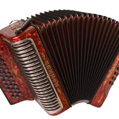 NEW Red Hohner Corona II Extreme Button Accordion GCF Sol 34 12 image 1