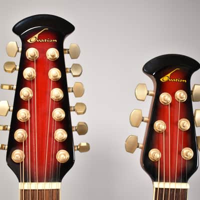 Ovation Celebrity CSD 225 Red Burst Double Neck 6 / 12 String Acoustic Electric Guitar w/OHSC image 19