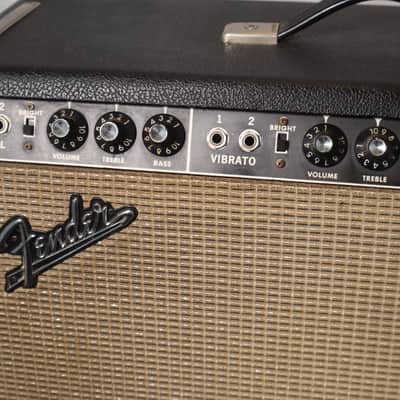 Fender Black Panel Pro Reverb Amp Blackface 2x12" Tube Guitar Combo Amp vintage 1967  LOCAL PICKUP ONLY image 3