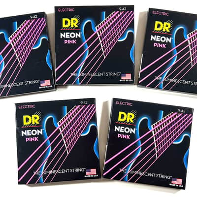 DR Strings Guitar Strings 5-Pack Electric Neon Pink 10-46 Medium Bild 1