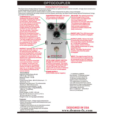Demon FX OPTOCOUPLER Bass Compressor Just arrived Fast U.S. Ship! image 8