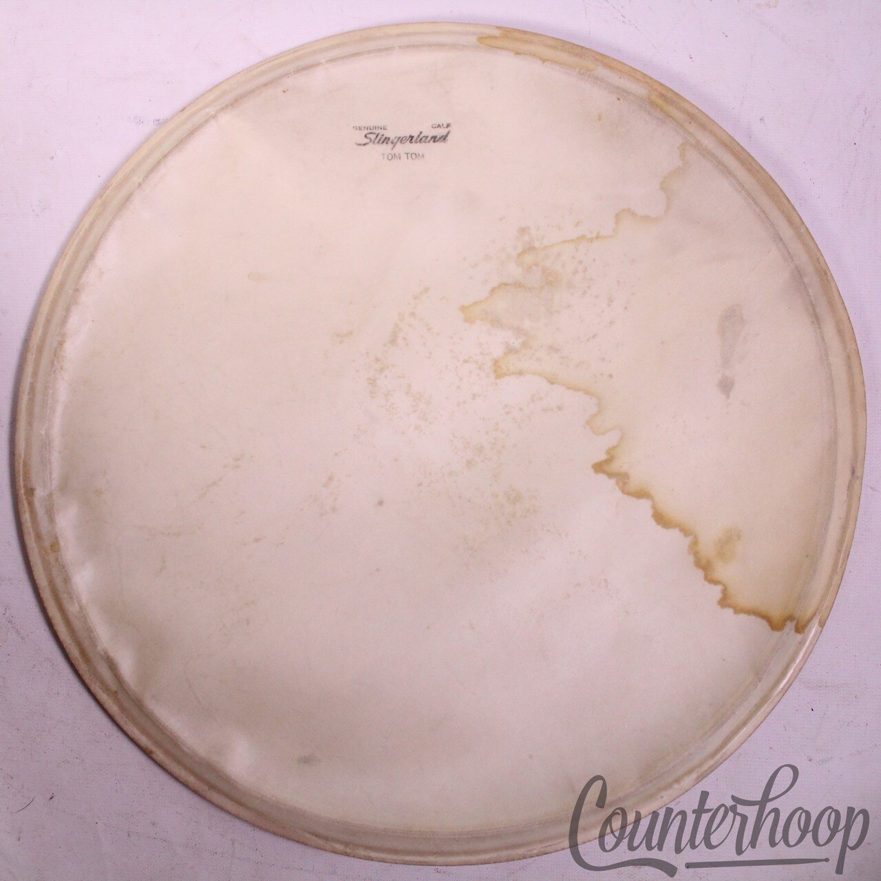 Slingerland Tom Tom 13"Genuine Calf Skin Drum Head Batter Vintage 60s Sound King — main photograph