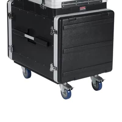 Gator GRC-12X10 PU ATA Molded PE Pop-Up Console Rack 12U Top & 10U Bottom w/ Casters image 1