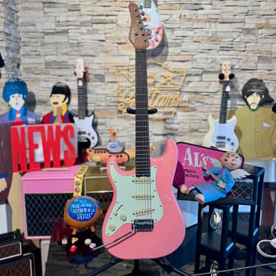 Schecter Nick Johnston Traditional LH SSS Signed by Nick (Lefty/Zurdo) SUPER EXCLUSIVE - Atomic Coral Pink Shell image 7