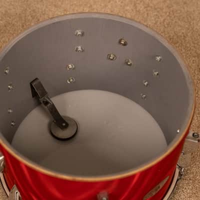 Vintage Mica-Sonic MIJ Red Satin Flame Drum Set image 23