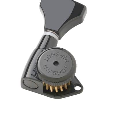 Hipshot Grip-Lock Open 18:1 6 inline Black locking Staggered tuners 6K1GL0B-Stag