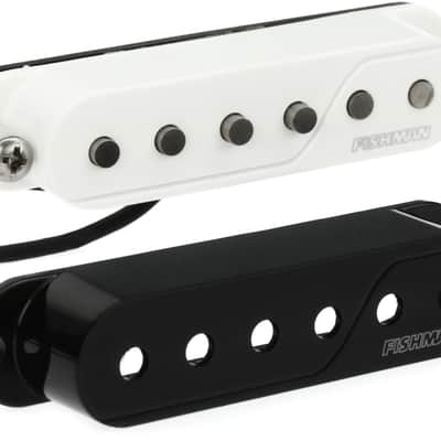 Fishman Fluence Single Width Single Coil Sized Multivoice Pickup - Black and White Cap image 1