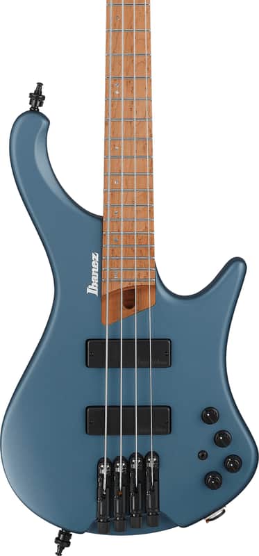 Ibanez EHB1000 Headless 4-String Bass Guitar, Roasted Birdseye Maple Fingerboard, Arctic Ocean Matte image 1