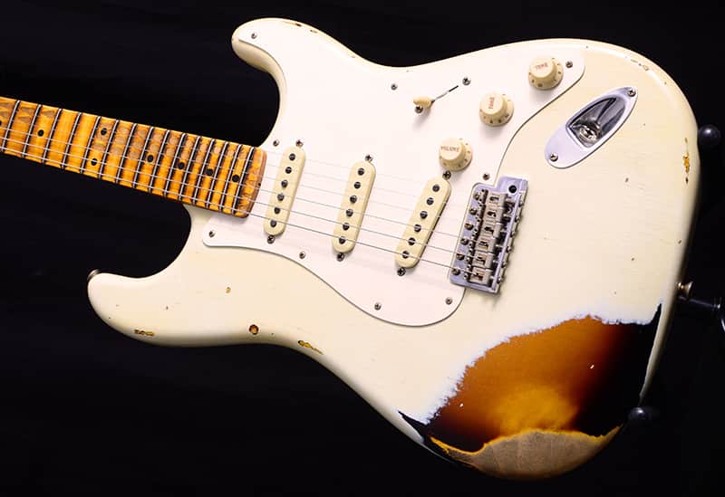 Fender Custom Shop 1959 Stratocaster Journeyman Relic NAMM 2019 LTD Olympic White/3 Tone Burst image 1