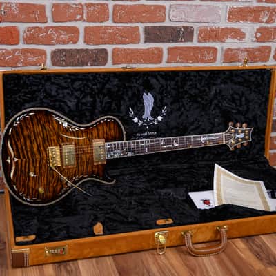 PRS Private Stock #1299 10th Anniversary Single Cut Trem Quilted Maple Top Tiger Eye Burst with Brazilian Rosewood 2007 w/OHSC image 2
