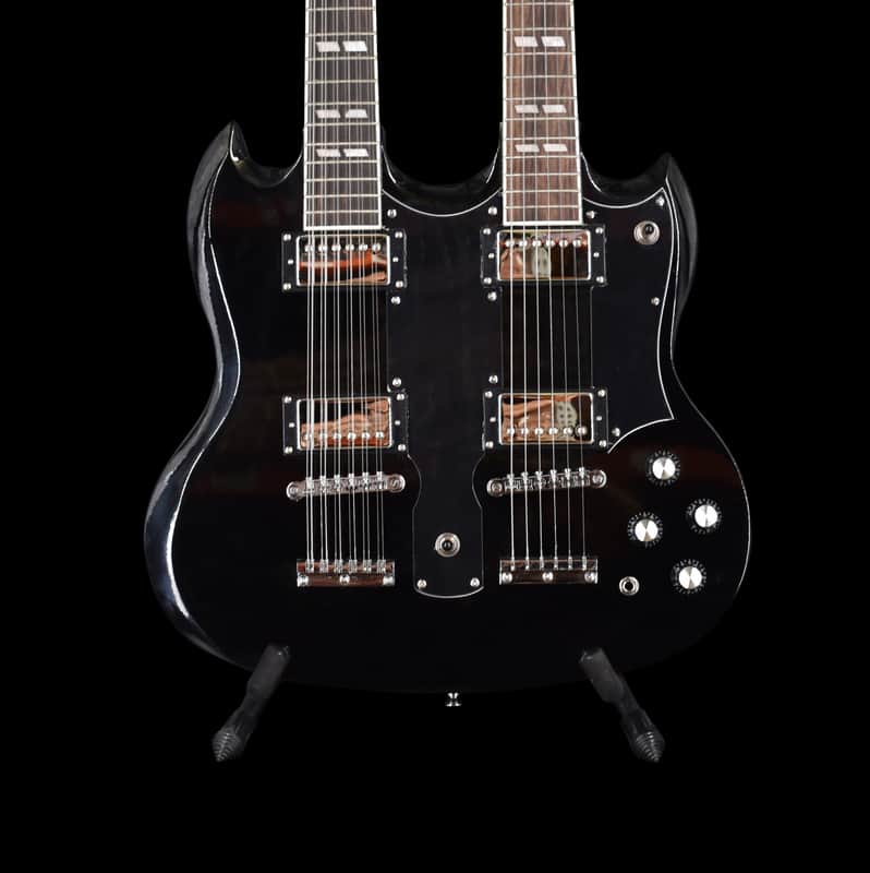 Brandon’s Custom Shop Double Neck 12/6 - Ebony/Chrome image 1