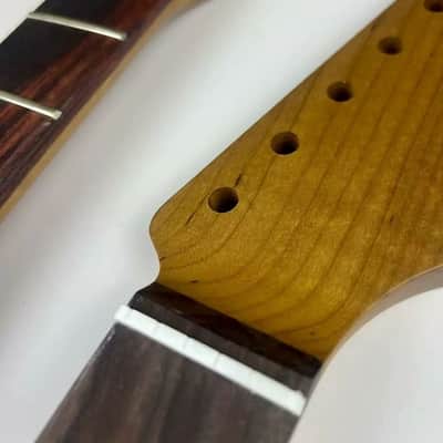 Tiger Maple Wood Guitar Tele Style Neck, Rosewood 21 Frets Fingerboard image 3