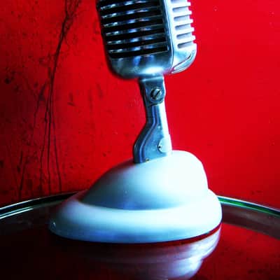 Vinatge 1940's Shure 55 dynamic microphone satin chrome w S-36 desk stand Elvis image 12