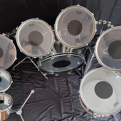 VINTAGE Ludwig 1970's Stainless Steel 8 piece Concert Tom Configuration image 3