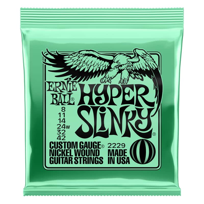 Ernie Ball Hyper Slinky Nickel Wound Electric Guitar Strings 8-42 Gauge image 1