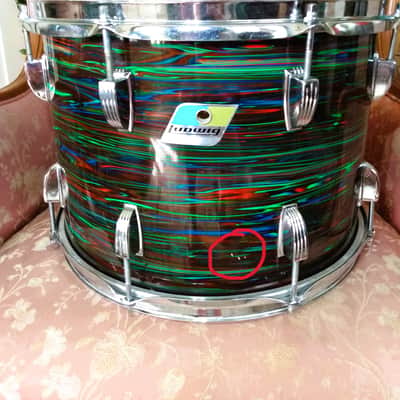 Ludwig 10x14 Tom 1976 - Psychedelic Red image 17