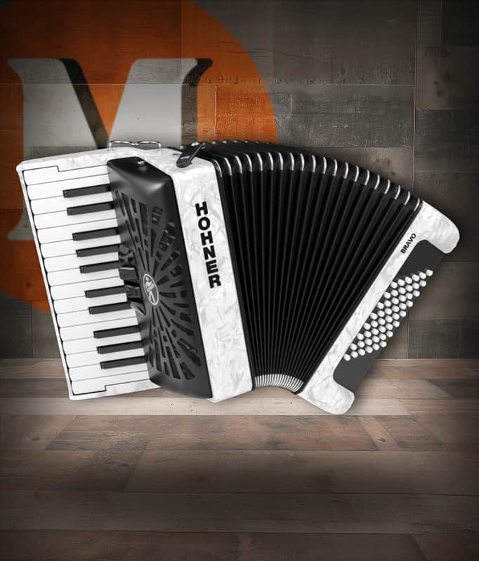 Hohner Bravo II 48 Accordion - Pearl White (BR48WH) image 1