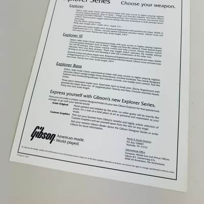 Gibson Explorer Series Flyer 1984 image 2