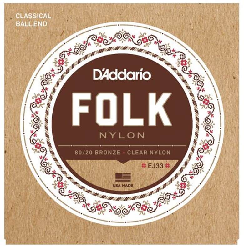 D'Addario EJ33 Folk Nylon Normal Tension Ball-End Classical Guitar Strings .028-.045 image 1
