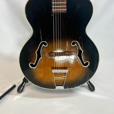 Vintage Harmony Broadway Archtop Guitar, Tobacco Burst, 1950s (Used) image 2