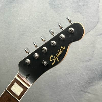 Squier Loaded Quartersawn Telecaster Neck with Block Inlays, Charcoal Frost Metallic Painted Headstock Face image 1