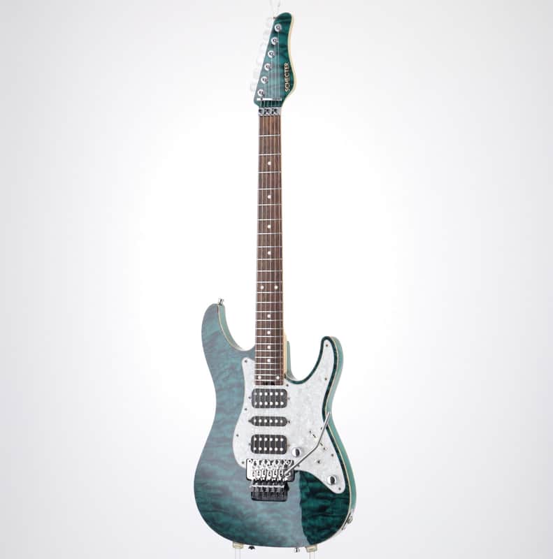 SCHECTER EX-Ｖ-24 SCHECTER EX V 24 CTM FRT Black Turquoise (S/N:110615) (07/26) | Reverb