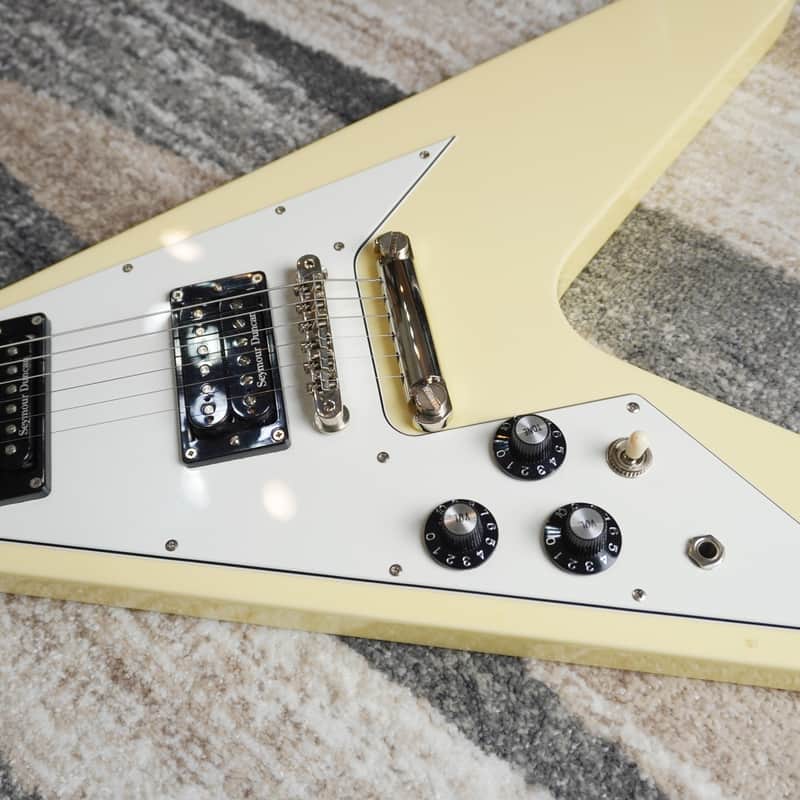 Edwards by ESP E-FV-85D LH Left-Handed Flying V Vintage White MIJ