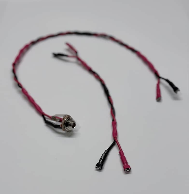 Wiring Harness for Single Cab / 2x12 / 2x10 with "Parallel" Connection, Vintage Style Speaker Cable, Switchcraft 1/4” Input Jack, .205” Spade Terminal (bare ends available) 18AWG Black/Red, 24/30/36 inches (2/2.5/3 ft) or any other custom length image 1