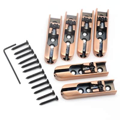 6 Piece 6 String Bass Single String Bridge in Red Bronze image 1