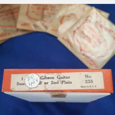 Vtg 5 Gibson 2 or B String Mona-Steel Guitar strings & Box 1950's NOS image 4