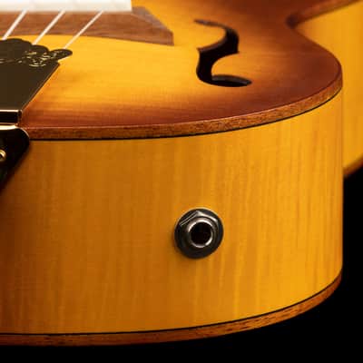 Ortega Custom Built Series Flamed Maple Arched Top Okoume Neck 4-String Concert Electric Ukulele w/Gig Bag image 8